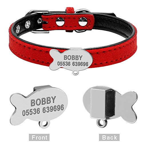 Berry Collar personalizado acolchado para mascota, etiqueta de identificación para gatos pequeños, XS
