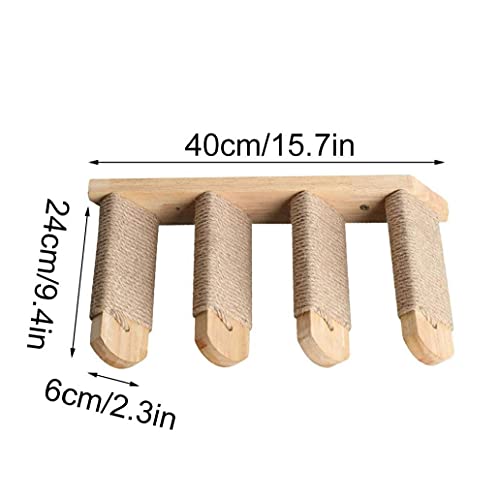 Berrywho Gato Pasos de Escalera estantes Gato de Madera montado en la Pared del Gato Escalada Estante con sisal Cuerda Gato Rascarse Escalera Plataforma de Gato Suministros Escalada Reproducción