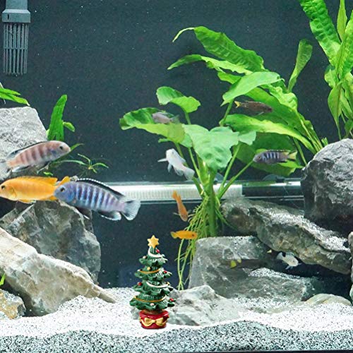 Bertom Store Decoración artesanal para peces, acuario, ornamento de resina para árbol de Navidad, caja de regalo, decoración creativa de paisajismo B (con caja de regalo)