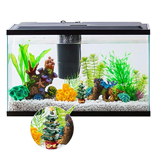 Bertom Store Decoración artesanal para peces, acuario, ornamento de resina para árbol de Navidad, caja de regalo, decoración creativa de paisajismo B (con caja de regalo)