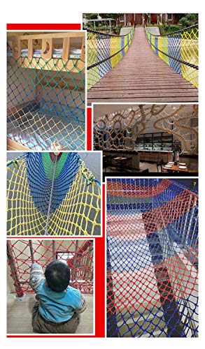 BHH Color Net Sope Exterior Decoración for El Hogar Net Escalada Protección Net Balcony Escalera Anti-Fall Net Net for Niños Red Tejida a Mano Net Basketball Net Protection Malla 5cm Cuerda Grueso 6mm