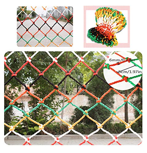 BHH Color Net Sope Exterior Decoración for El Hogar Net Escalada Protección Net Balcony Escalera Anti-Fall Net Net for Niños Red Tejida a Mano Net Basketball Net Protection Malla 5cm Cuerda Grueso 6mm