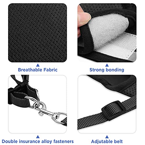 Bigqin Arnés para Gatos con arnés de Correa para Gatos Arnés para Gatitos con arnés Ajustable para Gatos con Rayas Reflectantes, Negro, L