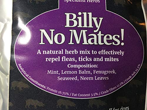 Billy no mate antigarrapatas y pulgas, polvo natural, perro, gato, conejo, caballo 1 kg