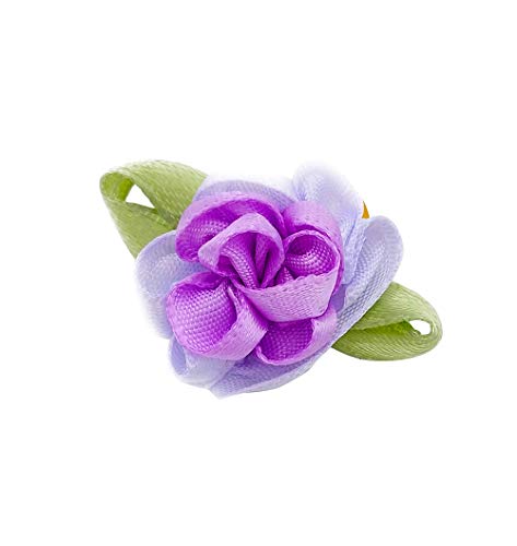 BIPY Lazos para el pelo de perro, flores con bandas de goma, accesorios de aseo para mascotas, gatos, cachorros, varios colores, paquete de 20