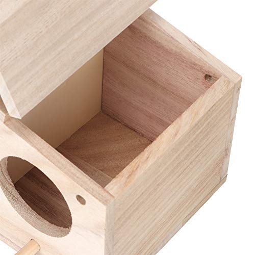Bird House, Nido de Madera para Mascotas, nidos de pájaros, Caja de cría, Jaula, Accesorios para pajarera con Puerta de Dos Agujeros para Loros, Golondrinas, pájaros y Otros Animales Salvajes