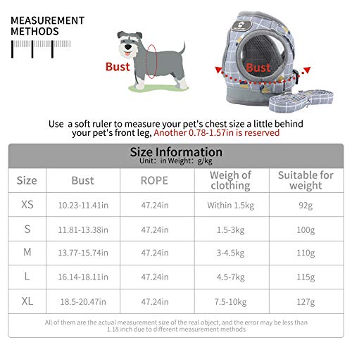 BLEVET Arnés Reflector Respirante Pequeña Chaleco Arnés Ajustable Mascotas Arnés para Perros Grandes, Cachorros MZ083 (XS, Pink)