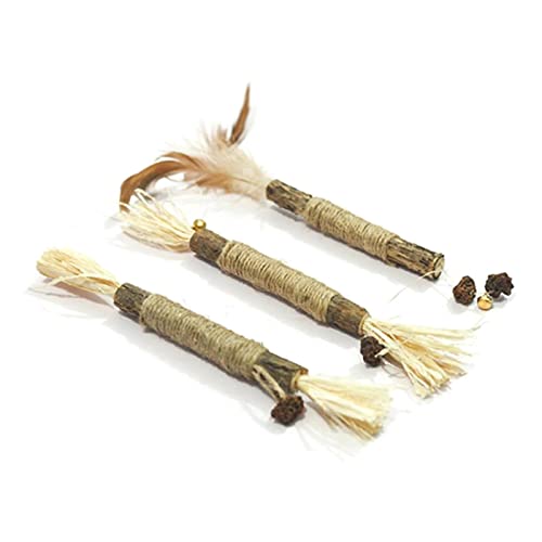 BMBN Juguetes para Gatos Silvervine Sticks Limpieza de Dientes Juguete Interactivo para Masticar para Gatos de Interior Palillo de dentición para Gatitos para Todas Las Edades