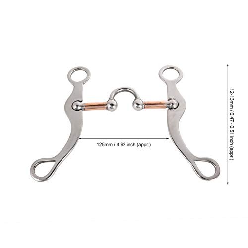 Boca de Caballo, Profesional Equino Corrección un Poco, Snaffle Occidental con Trocitos de Caballo de 5 Pulgadas, Rodillo de Boca de Caballo, Espesura Acero Inoxidable Bocaditos para Brida de Caballo