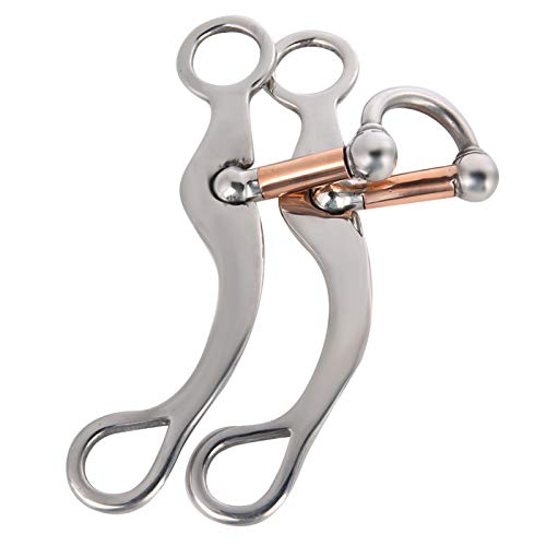 Boca de Caballo, Profesional Equino Corrección un Poco, Snaffle Occidental con Trocitos de Caballo de 5 Pulgadas, Rodillo de Boca de Caballo, Espesura Acero Inoxidable Bocaditos para Brida de Caballo
