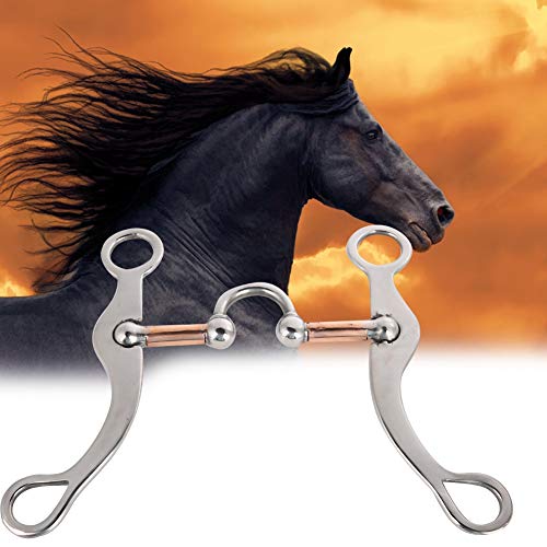 Boca de Caballo, Profesional Equino Corrección un Poco, Snaffle Occidental con Trocitos de Caballo de 5 Pulgadas, Rodillo de Boca de Caballo, Espesura Acero Inoxidable Bocaditos para Brida de Caballo