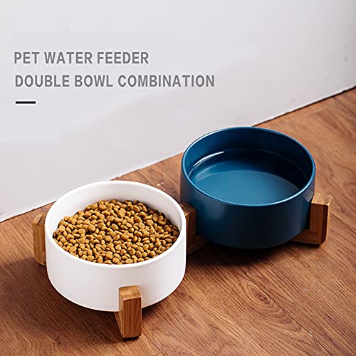 BOENTA Comedero Gato Comedero Perro Tazón de Gato Antideslizante Cuenco para Perros y Gatos Gato Bowl Set Inclinado Perro Criado de Gato Cuencos para Perros Medium,White