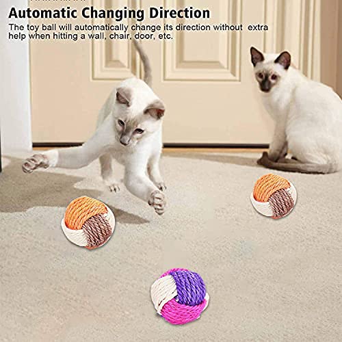 Bola de Gato,6 Pcs Sisal Cuerda Gato Pelota,Juguete Gato Interactivo,Pelotas de Juguete para Gatos,Juguete Interactivo para Mascotas,Juguete para Mascotas,Pelota de Masticación para Gatos