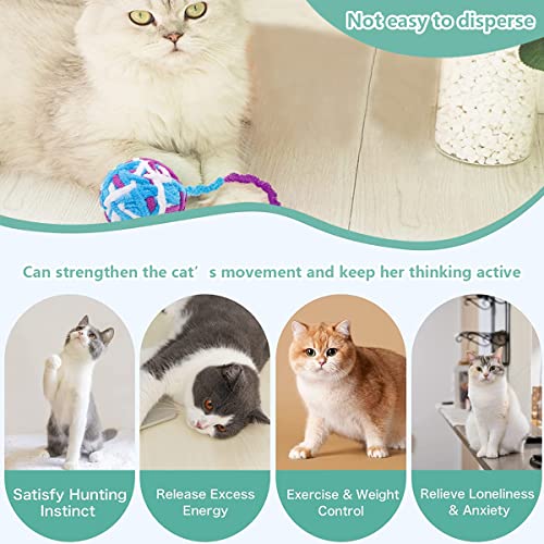 Bola de Gato,Forreen 8 Piezas Juguetes para Gatos Pelotas Hilo Lana de Colores Interesante Juguete Interactivo para Gato con Campanas para Gatos Gatito Entrenamiento Jugando