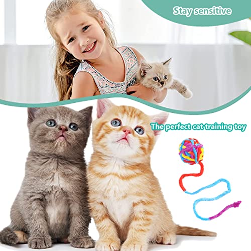 Bola de Gato,Forreen 8 Piezas Juguetes para Gatos Pelotas Hilo Lana de Colores Interesante Juguete Interactivo para Gato con Campanas para Gatos Gatito Entrenamiento Jugando