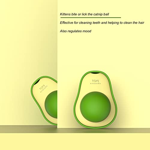 Bola de hierba gatera, juguete interactivo giratorio para limpieza de dientes de gato con forma de aguacate