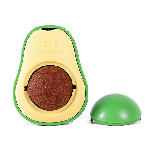 Bola de pared de gato para gatos, giratoria, 360 °, bolas de frutas, comestibles, gatito, hilandero, juguetes para gatos