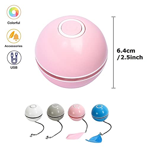 Bola interactiva de juguetes para perros pequeños para gatos, bola inteligente giratoria automática de 360 ​​grados, estimula el instinto de caza, juguete divertido para mascotas con rodillo para pers
