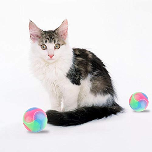 Bola Luminosa Perro, 2/3/4 Piezas Pelota De Juguete para Perro, Bola De Salto Perros Interactivo Elástico para Perros Y Gatos
