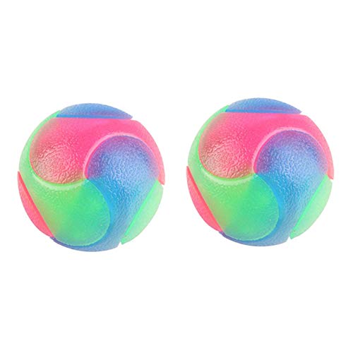 Bola Luminosa Perro, 2/3/4 Piezas Pelota De Juguete para Perro, Bola De Salto Perros Interactivo Elástico para Perros Y Gatos