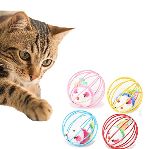 Bolas De Gato Cat Kicker Toy True Feather Tail Mouse 6 Cm Cause Color De Color Pintura Alambre Juguete Cat Toy Gatito Juguetes para Gatos De Interior Juguetes para Gatos para Random Color