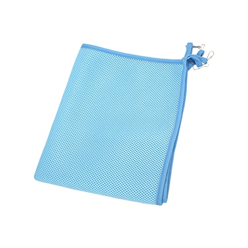 BOLORAMO Cama Colgante para Mascotas, Hamaca Multiusos Fresca para Jaula de Mascotas para Hámster para Gato para el Verano(Malla Azul, L)
