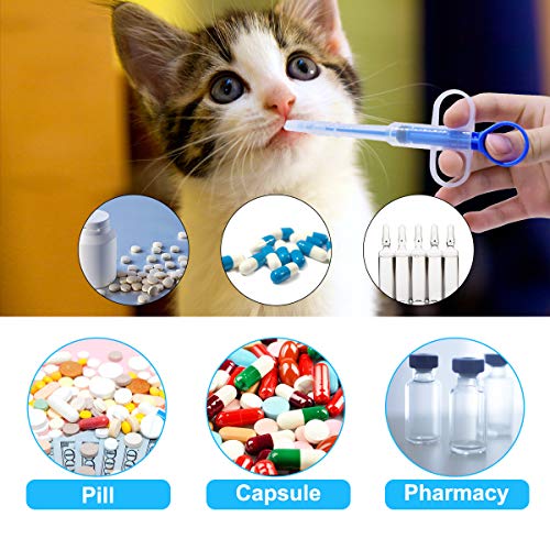 BoloShine 3 pcs Jeringa para Pastillas de Mascotas, Dispensador de Alimentación de Medicina para Mascotas Alimentador de Píldoras Pastillero para Perros y Gatos con Jeringa de Punta Suave