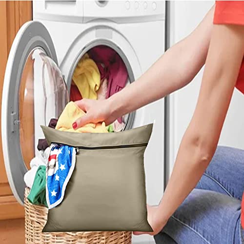 Bolsa de Lavandería para Mascotas, Bolsa de Lavandería con Cremallera, Bolsa de Lavandería para Mascotas para Perros, Gatos, Ropa de Cama para Mascotas, Mantas,Beige