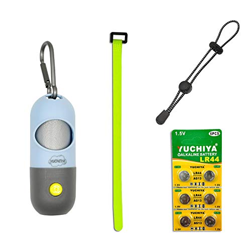 Bolsa de recogida para perros con linterna LED | Dispensador de bolsas de residuos para mascotas para correa de plomo | Distribuidor de bolsas de pañales para coche de cuna