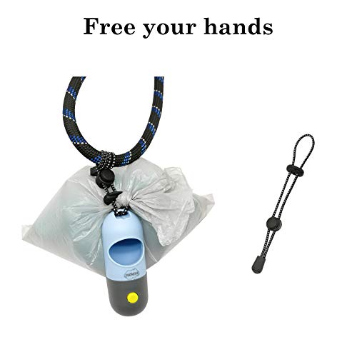Bolsa de recogida para perros con linterna LED | Dispensador de bolsas de residuos para mascotas para correa de plomo | Distribuidor de bolsas de pañales para coche de cuna
