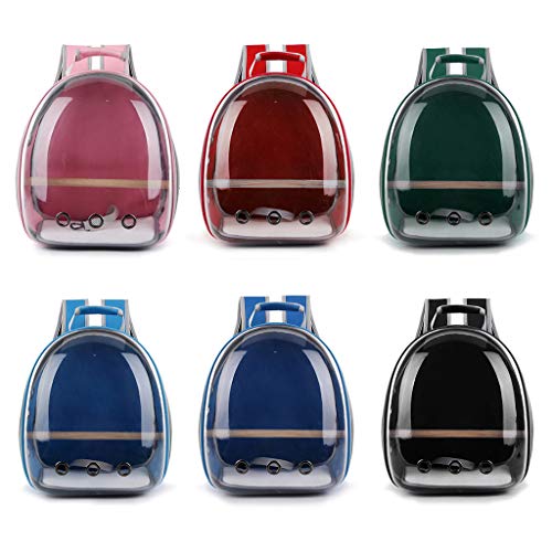 Bolsa de viaje para loro para mascotas, bolsa de viaje, cápsula espacial, para mascota, loro o pájaro, bolsa de viaje, cápsula espacial, transpirable 360 °, mochila transparente negro
