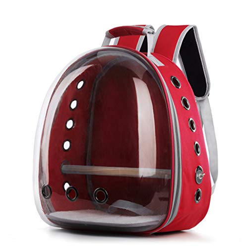 Bolsa de viaje para loro para mascotas, bolsa de viaje, cápsula espacial, para mascota, loro o pájaro, bolsa de viaje, cápsula espacial, transpirable 360 °, mochila transparente negro