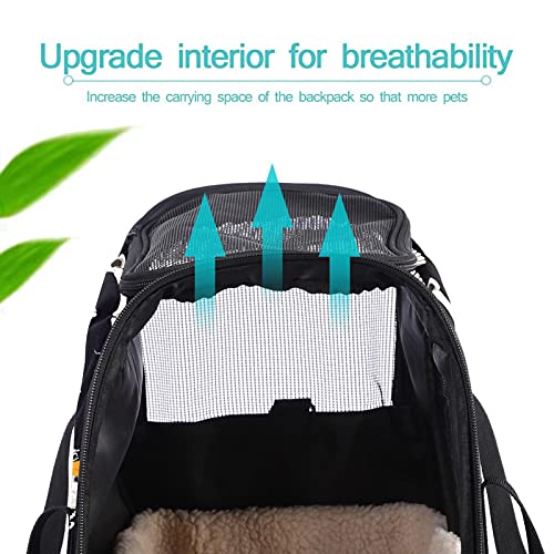 Bolsa de viaje portátil para perros y gatos, bolsa de viaje para mascotas transpirable con esqueleto de música para escuchar Halloween para animales pequeños