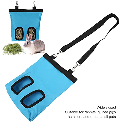 Bolsa Dispensadora de Soporte de Comedero, Saco de Comedero Colgante de Doble Orificio, Colgante Ligero de Conejo para Suministros de Animales para Animales Pequeños