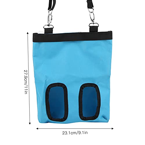 Bolsa Dispensadora de Soporte de Comedero, Saco de Comedero Colgante de Doble Orificio, Colgante Ligero de Conejo para Suministros de Animales para Animales Pequeños