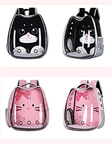 Bolsa Gato Bolsa De Gato con Cara De Gato Bolsa Portátil Transpirable para Mascotas Mochila De Viaje Al Aire Libre para Gatos Y Perros Espacio Transpa