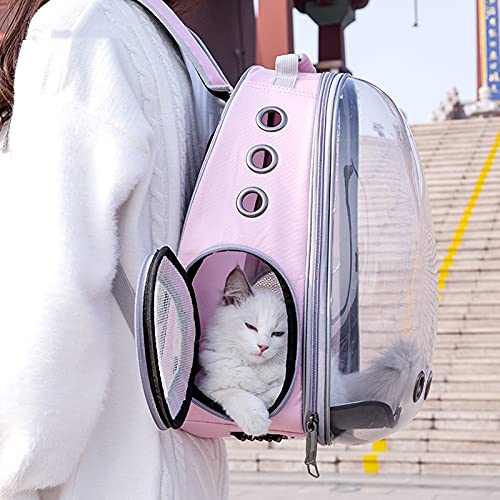 Bolsa Gato Bolsa De Transporte para Gatos, Transpirable, Transparente, para Mascotas, Perro, Gato, Mochila, Bolsa De Viaje, Bolsa De Transporte, Cápsu