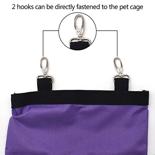 Bolsa Heno de Conejo,Guador 1 Piezas Comedero de Heno para Mascotas Bolsa de Heno Alimentador Colgante Saco para Conejillo de Indias Chinchilla Hamsters Animales Pequeños (Púrpura)