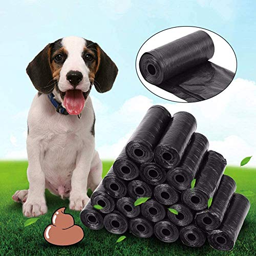 Bolsas para Excrementos de Perro, 40 Rollos 600 Bolsas Caca de Perro Bolsa de Basura para Mascotas (Bolso Negro, 40 Rollos , 600 Bolsos)