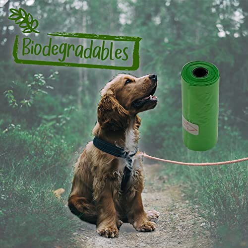 Bolsas recoge excrementos biodegradables en surtido de colores y dispensador con clip hueso. Bolsas desechos perros. (90). Ref.50999