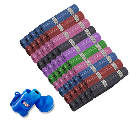 Bolsas recoge excrementos biodegradables en surtido de colores y dispensador con clip hueso. Bolsas desechos perros. (90). Ref.50999