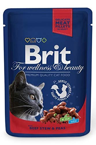 Bolsillo Brit Premium Cat Bolsas de CARNE de res + guisantes 100 g de Brit, bolsas, Gatos