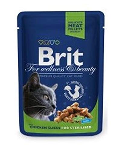 Bolsillo Brit Premium Cat Bolsas de pollo en rodajas Esterilizada 100g Brit, bolsas, Gatos