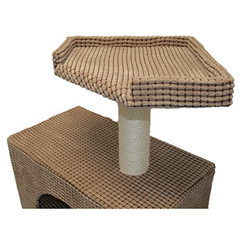 bontoy Árbol rascador para gatos Phill marrón claro, 130 cm, ideal también para gatos mayores, con cuña de descanso, estable