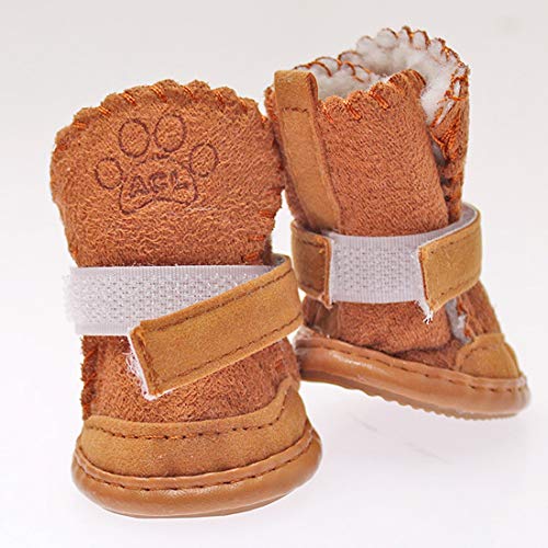 Botas De Nieve Perro Zapatos del Cuidado De La Pata, De Felpa Térmica Botines De Alta Superior De La Pata Protector Antideslizante Suave Único Zapatos Botines para Perros Pequeños