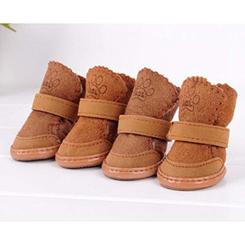Botas De Nieve Perro Zapatos del Cuidado De La Pata, De Felpa Térmica Botines De Alta Superior De La Pata Protector Antideslizante Suave Único Zapatos Botines para Perros Pequeños