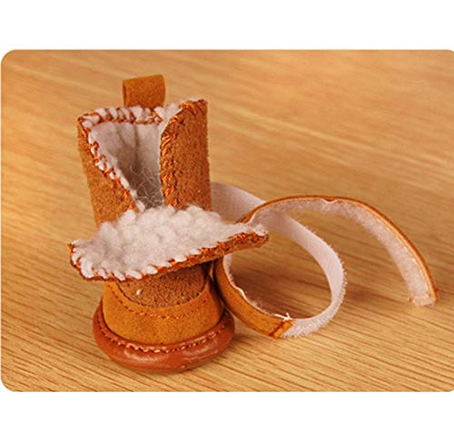 Botas De Nieve Perro Zapatos del Cuidado De La Pata, De Felpa Térmica Botines De Alta Superior De La Pata Protector Antideslizante Suave Único Zapatos Botines para Perros Pequeños
