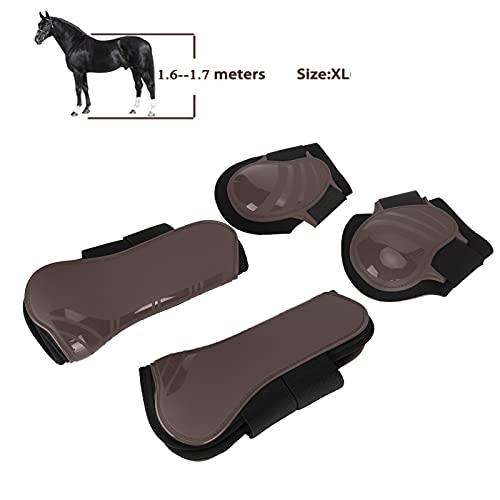 BOTEGRA Protectores de Patas de Caballo duraderos de PU marrón para búfer de Patas de Caballo(marrón, Un Conjunto de Medio)