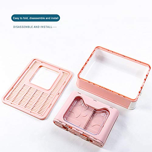 Bouilloire Caja De Arena Cerrada Plegable Caja De Arena para Gatos Grandes De Doble Puerta Arenero Gatos Cubierto Autolimpiable Caja De Arena para Gatos Portátil con Pala Y Bandeja Retráctil