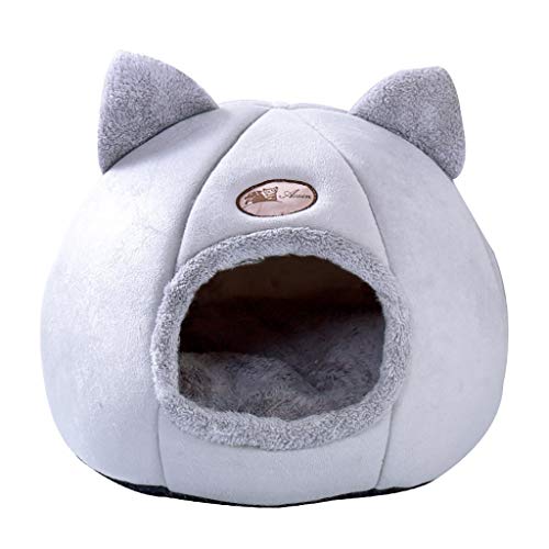 BoyYang – Cueva para gatos, gatos, cuna, cama para mascotas, cama de invierno, cálida caseta para perros, gato, jaula para mascotas pequeñas y medianas, nido antideslizante